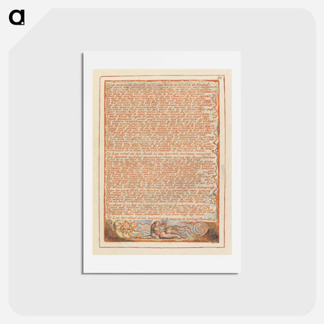 アートポストカード-Jerusalem, Plate 91, "It is easier to forgive an enemy...." - ウィリアム ブレイク Postcard.