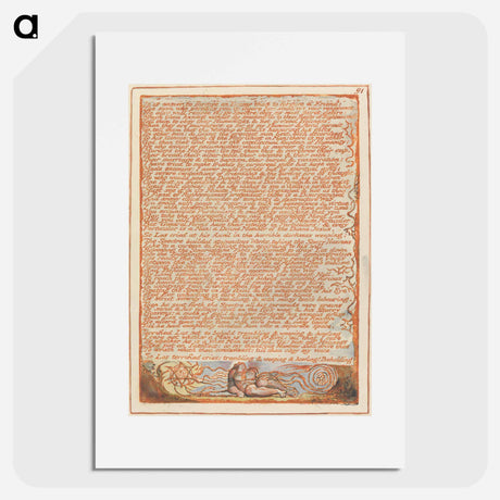アートポスター-Jerusalem, Plate 91, "It is easier to forgive an enemy...." - ウィリアム ブレイク Poster.