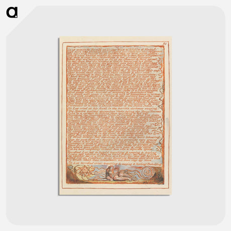アートポストカード-Jerusalem, Plate 91, "It is easier to forgive an enemy...." - ウィリアム ブレイク Postcard.