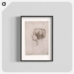 アートポスター-Head of a woman - アルバート エーデルフェルト Poster.