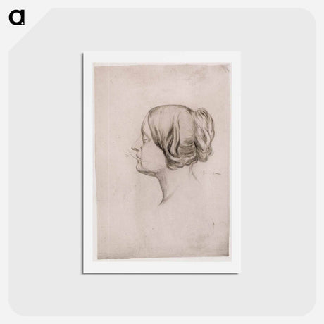 アートポストカード-Head of a woman - アルバート エーデルフェルト Postcard.