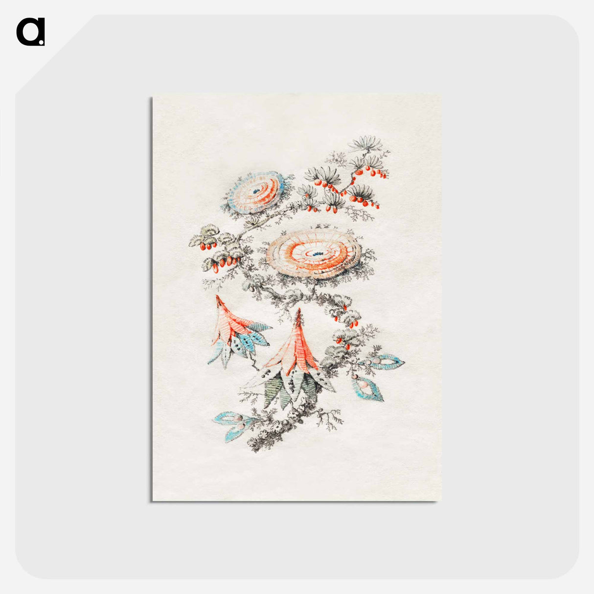 アートポストカード-Flower Embroidery Design
 - クリーブランド美術館 Postcard.