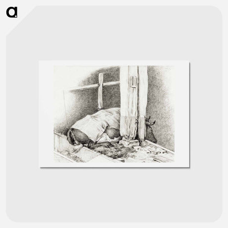 アートポストカード-Lying cow - ジャン ベルナール Postcard.