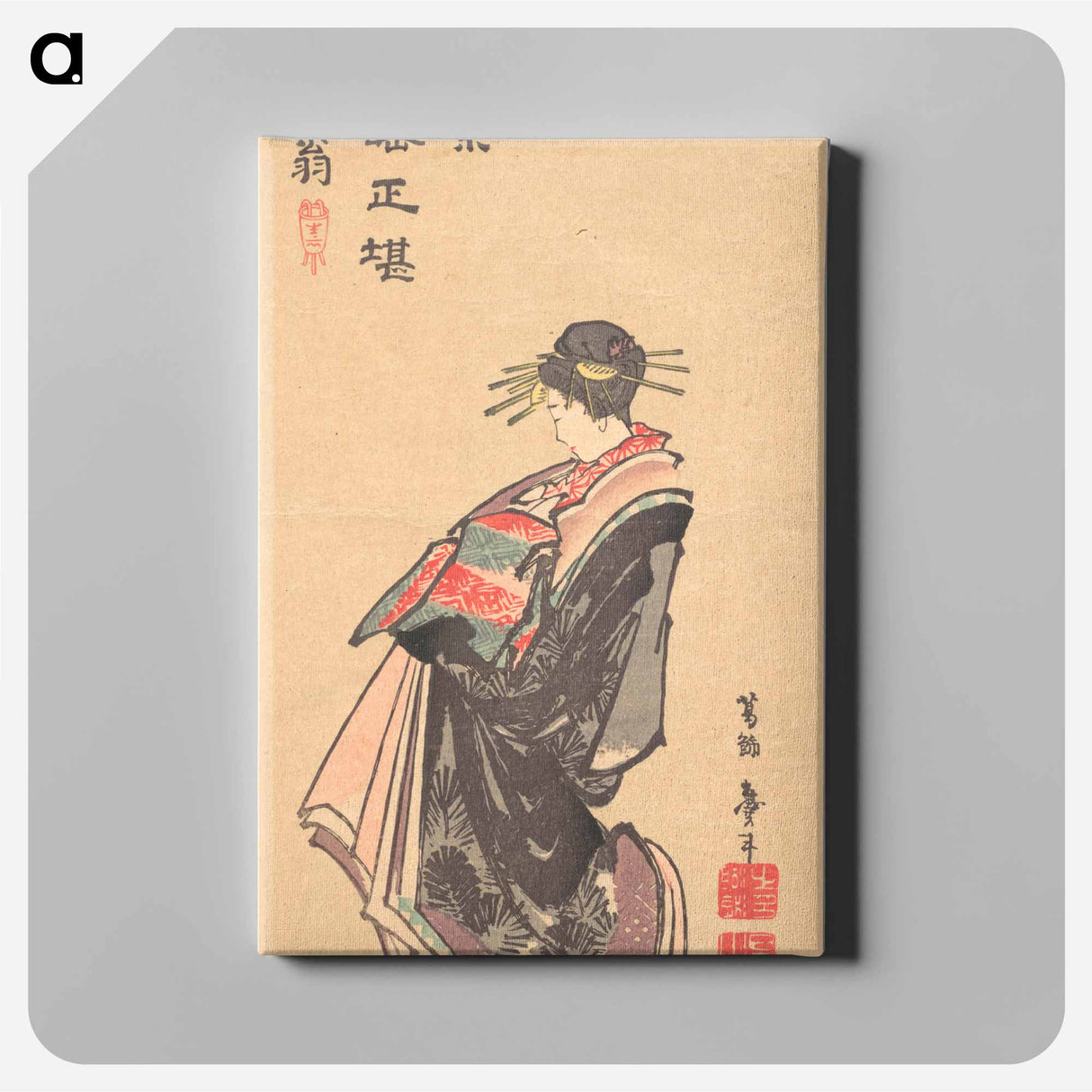 アートパネル-Hokusai's Japanese woman - 葛飾 北斎 Canvas.