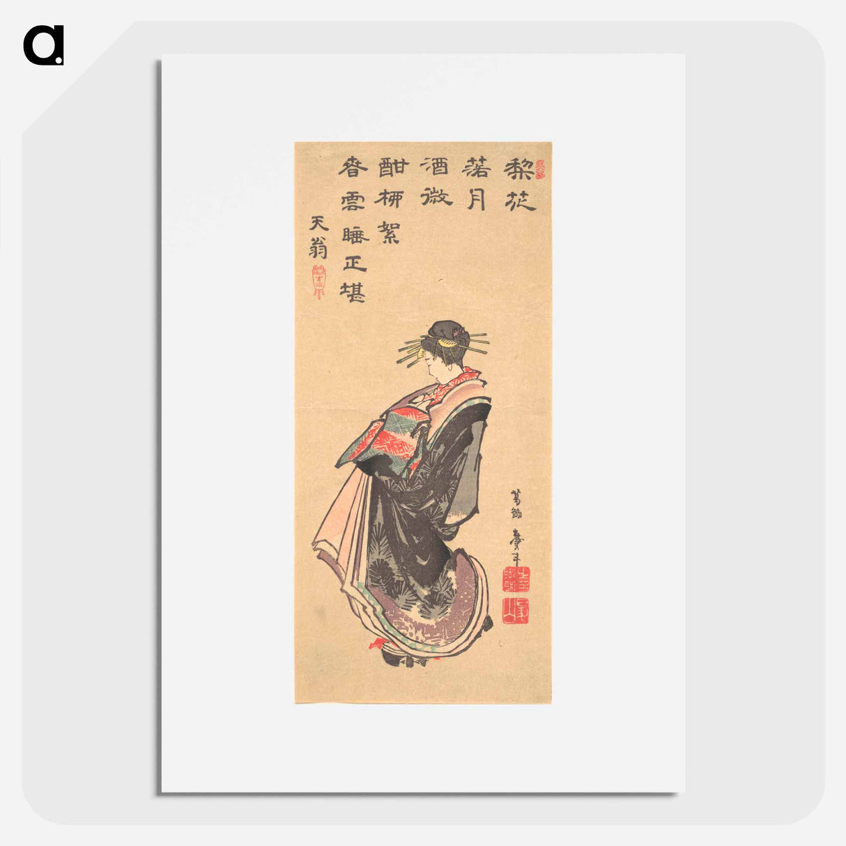 アートポスター-Hokusai's Japanese woman - 葛飾 北斎 Poster.