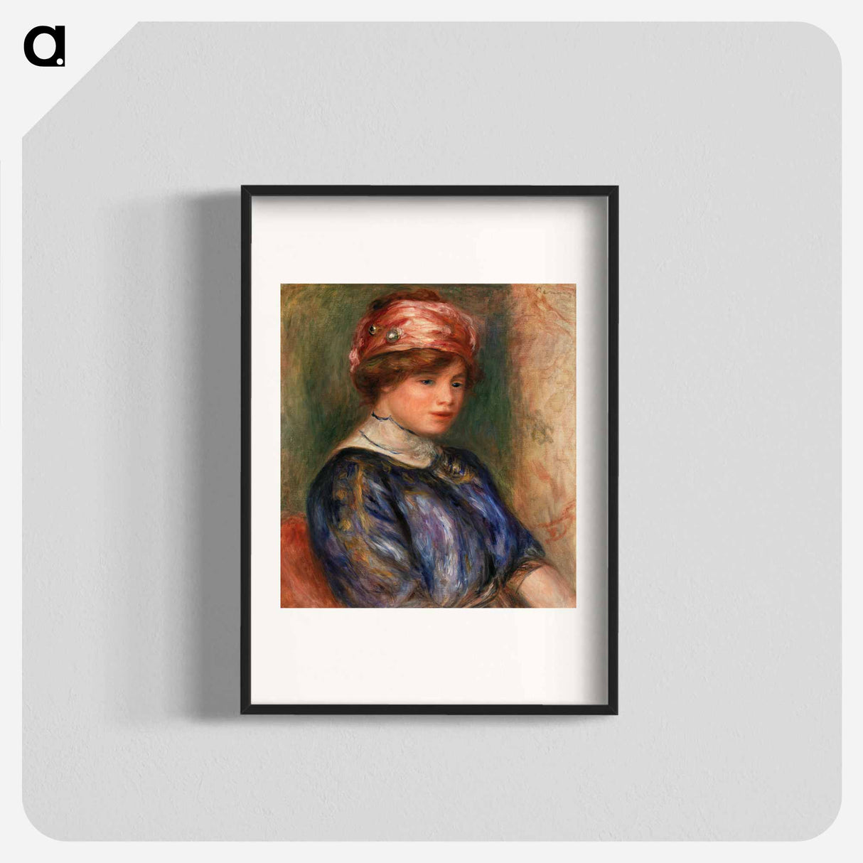 Young Woman in Blue, Bust - Pierre-Auguste Renoir Poster.