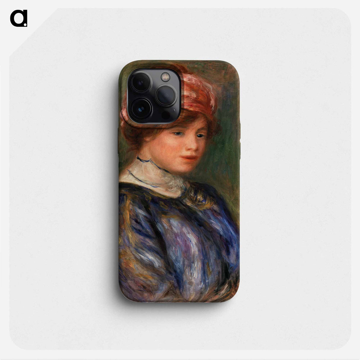 Young Woman in Blue, Bust - Pierre-Auguste Renoir Phone Case.