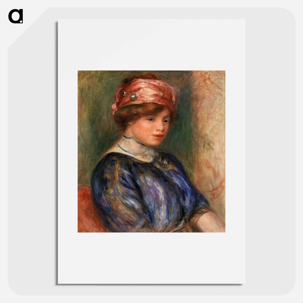 Young Woman in Blue, Bust - Pierre-Auguste Renoir Poster.