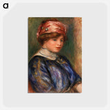 アートポストカード-Young Woman in Blue, Bust - ピエール オーギュスト ルノワール Postcard.