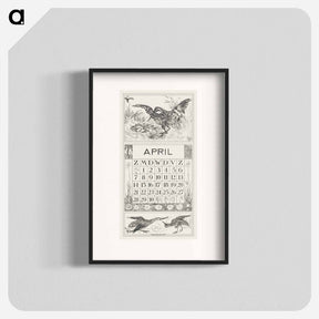 アートポスター-Kalenderblad april met tureluur - テオ ヴァン ホイテマ Poster.