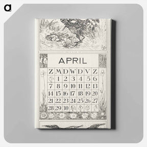 アートパネル-Kalenderblad april met tureluur - テオ ヴァン ホイテマ Canvas.