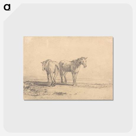 アートポストカード-Two Old Horses Standing in a Field
 - イェール大学アートギャラリー Postcard.