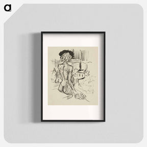 アートポスター-Sketchbook 22 sitting woman in the landscape - アーノルド ピーター ワイズ クビンチャン Poster.