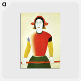 Girl with Red Flagpole - カジミール マレーヴィチ Postcard.