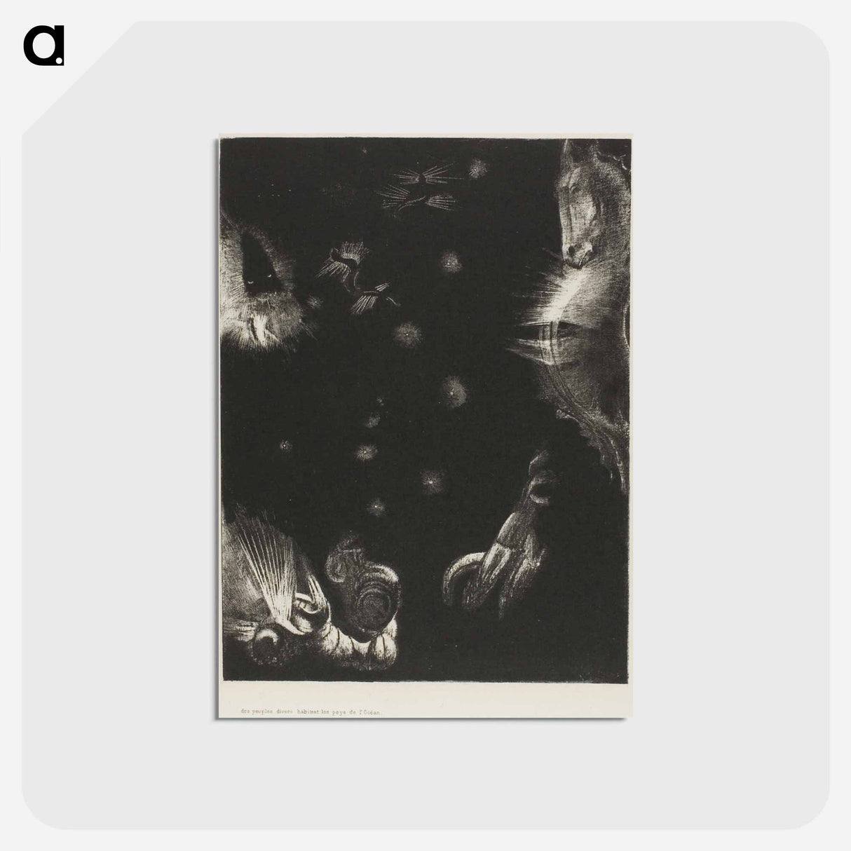 アートポストカード-Different Peoples Inhabit the Countries of the Ocean, plate 23 of 24 - オディロン ルドン Postcard.