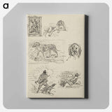 Sketchbook 22 sketches of dogs and hunters - アーノルド ピーター ワイズ クビンチャン Canvas.