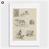 Sketchbook 22 sketches of dogs and hunters - アーノルド ピーター ワイズ クビンチャン Poster.