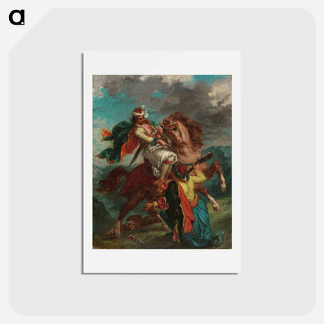 アートポストカード-A Turk Surrenders to a Greek Horseman - ウジェーヌ ドラクロワ Postcard.