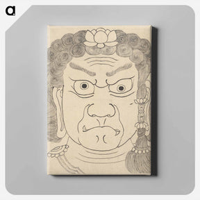 アートパネル-Mask of Fudō Myōō - 葛飾 北斎 Canvas.