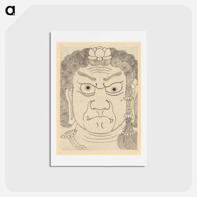 アートポストカード-Mask of Fudō Myōō - 葛飾 北斎 Postcard.