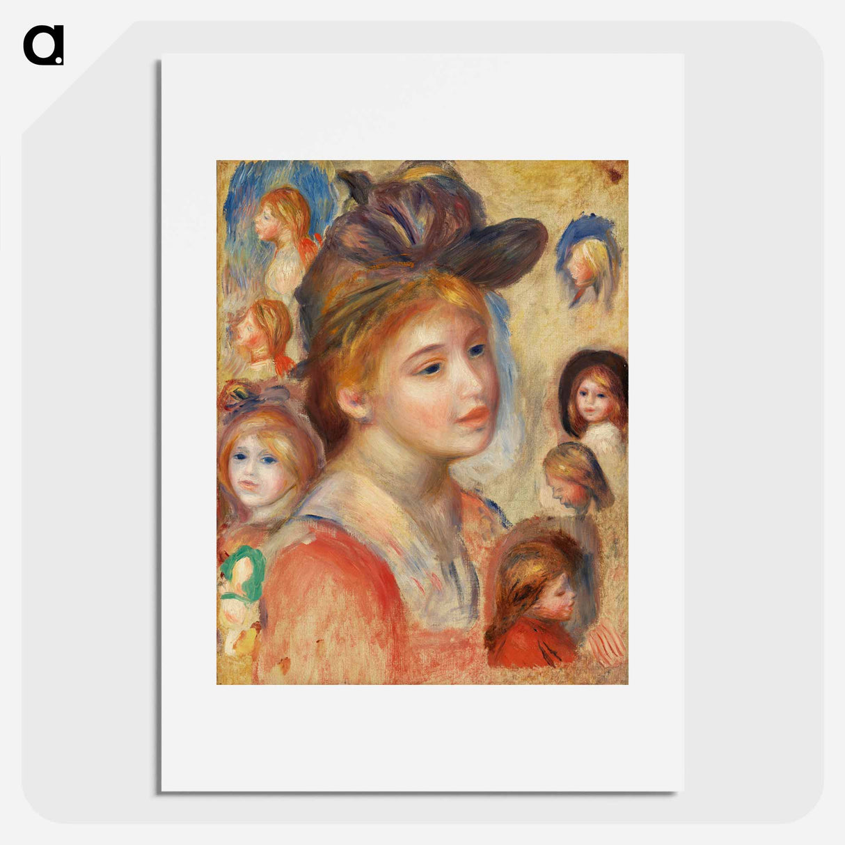 Study of Girls' Heads - Pierre-Auguste Renoir Poster.