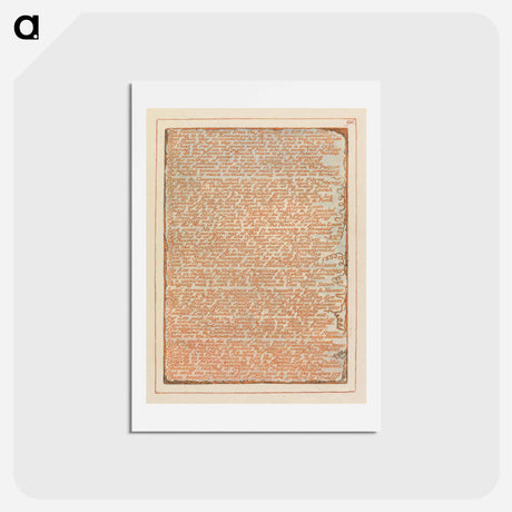 アートポストカード-Jerusalem, Plate 90, "The Feminine separates...." - ウィリアム ブレイク Postcard.