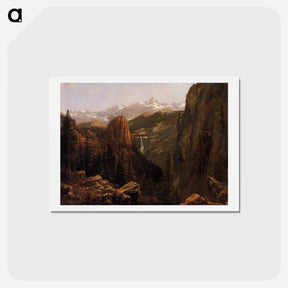 アートポストカード-Nevada Falls, Yosemite - アルバート ビアスタット Postcard.