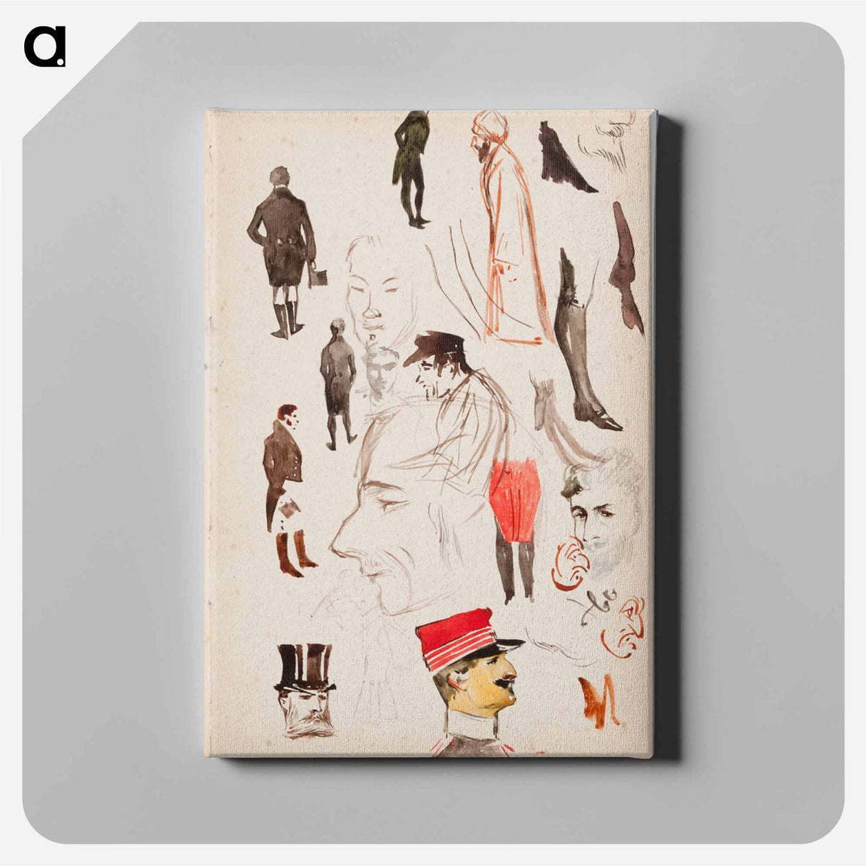 (unknown) part of a sketchbook - アルバート エーデルフェルト Canvas.