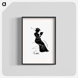 アートポスター-Silhouette of a Lady Reading
 - 大英図書館 Poster.