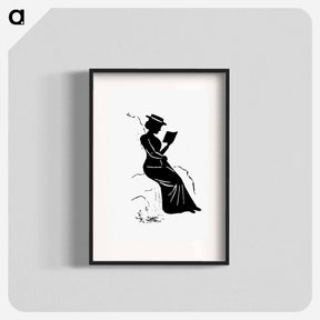 アートポスター-Silhouette of a Lady Reading
 - 大英図書館 Poster.