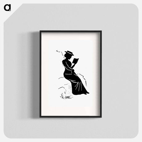 アートポスター-Silhouette of a Lady Reading
 - 大英図書館 Poster.