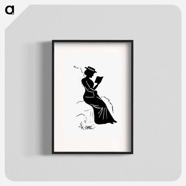 アートポスター-Silhouette of a Lady Reading
 - 大英図書館 Poster.