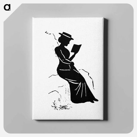 アートパネル-Silhouette of a Lady Reading
 - 大英図書館 Canvas.