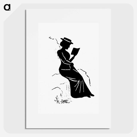 アートポスター-Silhouette of a Lady Reading
 - 大英図書館 Poster.
