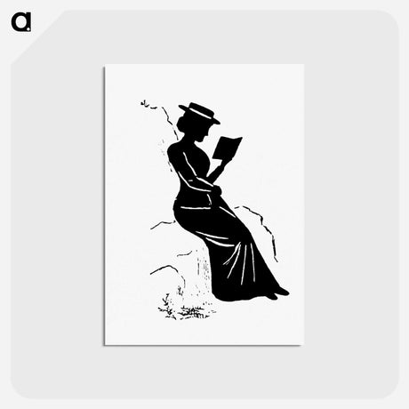 アートポストカード-Silhouette of a Lady Reading
 - 大英図書館 Postcard.