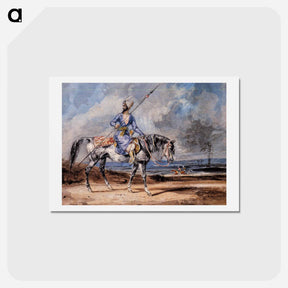 アートポストカード-A Turkish Man on a Grey Horse - ウジェーヌ ドラクロワ Postcard.