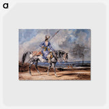 アートポストカード-A Turkish Man on a Grey Horse - ウジェーヌ ドラクロワ Postcard.