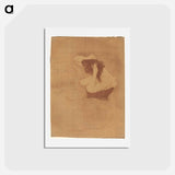 アートポストカード-Woman Combing Her Hair - アンリ ド トゥールーズ ロートレック Postcard.