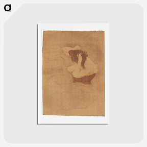 アートポストカード-Woman Combing Her Hair - アンリ ド トゥールーズ ロートレック Postcard.