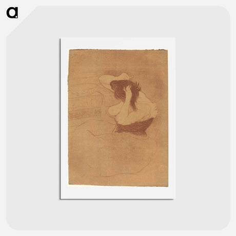 アートポストカード-Woman Combing Her Hair - アンリ ド トゥールーズ ロートレック Postcard.