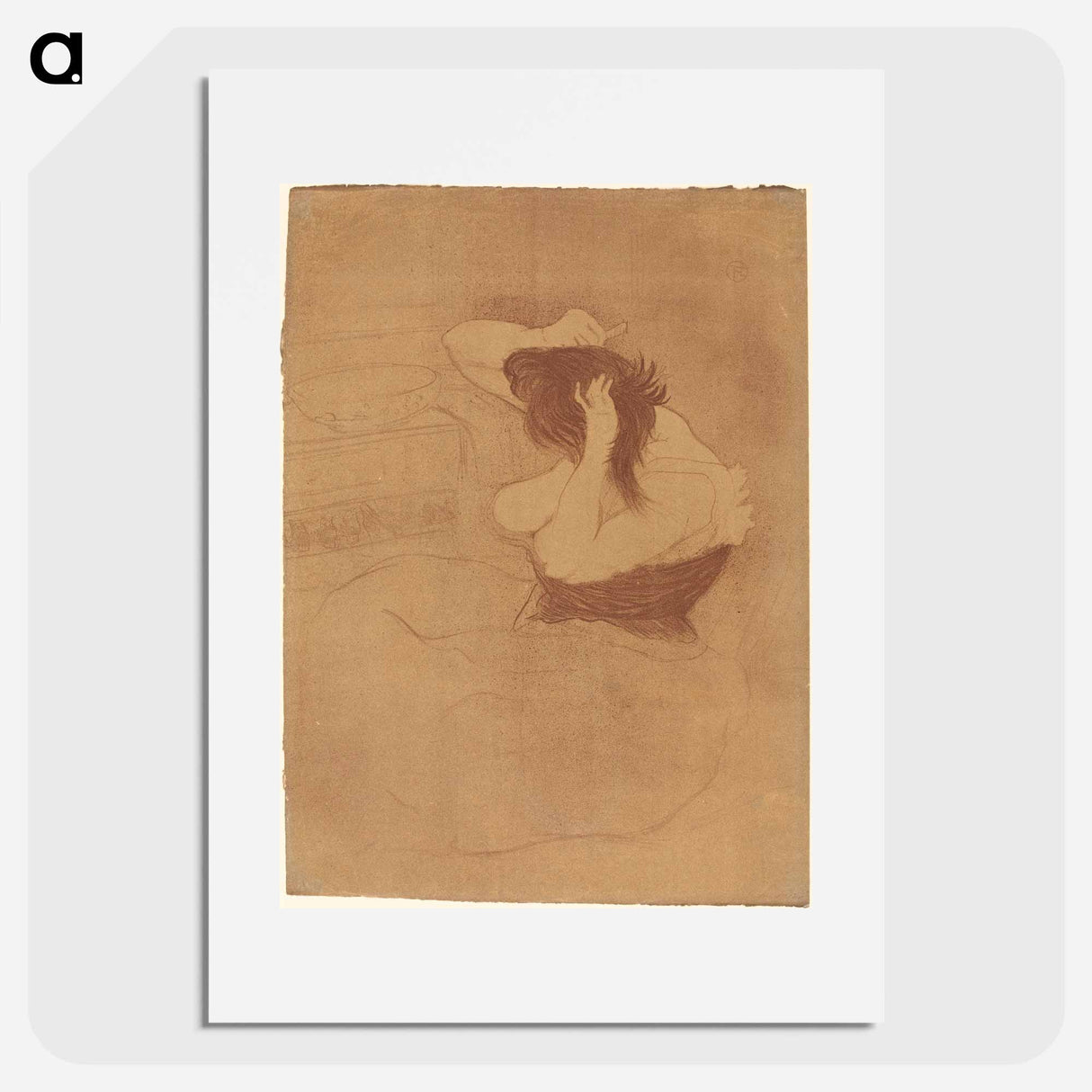 Woman Combing Her Hair - Henri de Toulouse-Lautrec Poster.