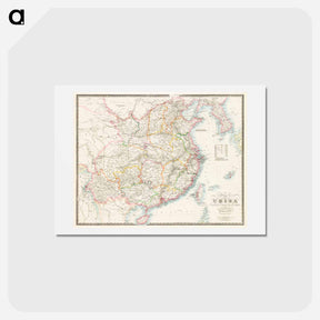アートポストカード-Map of China - アンティーク地図 Postcard.