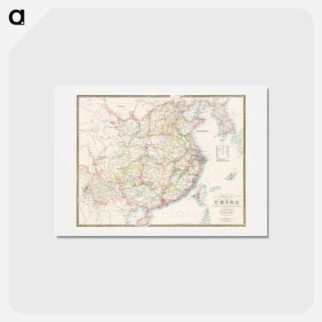 アートポストカード-Map of China - アンティーク地図 Postcard.