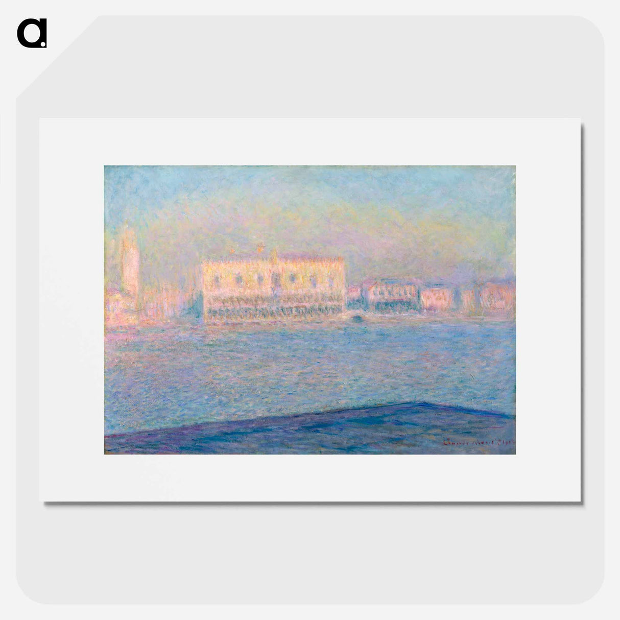 The Doge's Palace Seen from San Giorgio Maggiore - クロード モネ Poster.