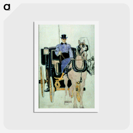 アートポストカード-Driver with horse and carriage - エドワード ペンフィールド Postcard.