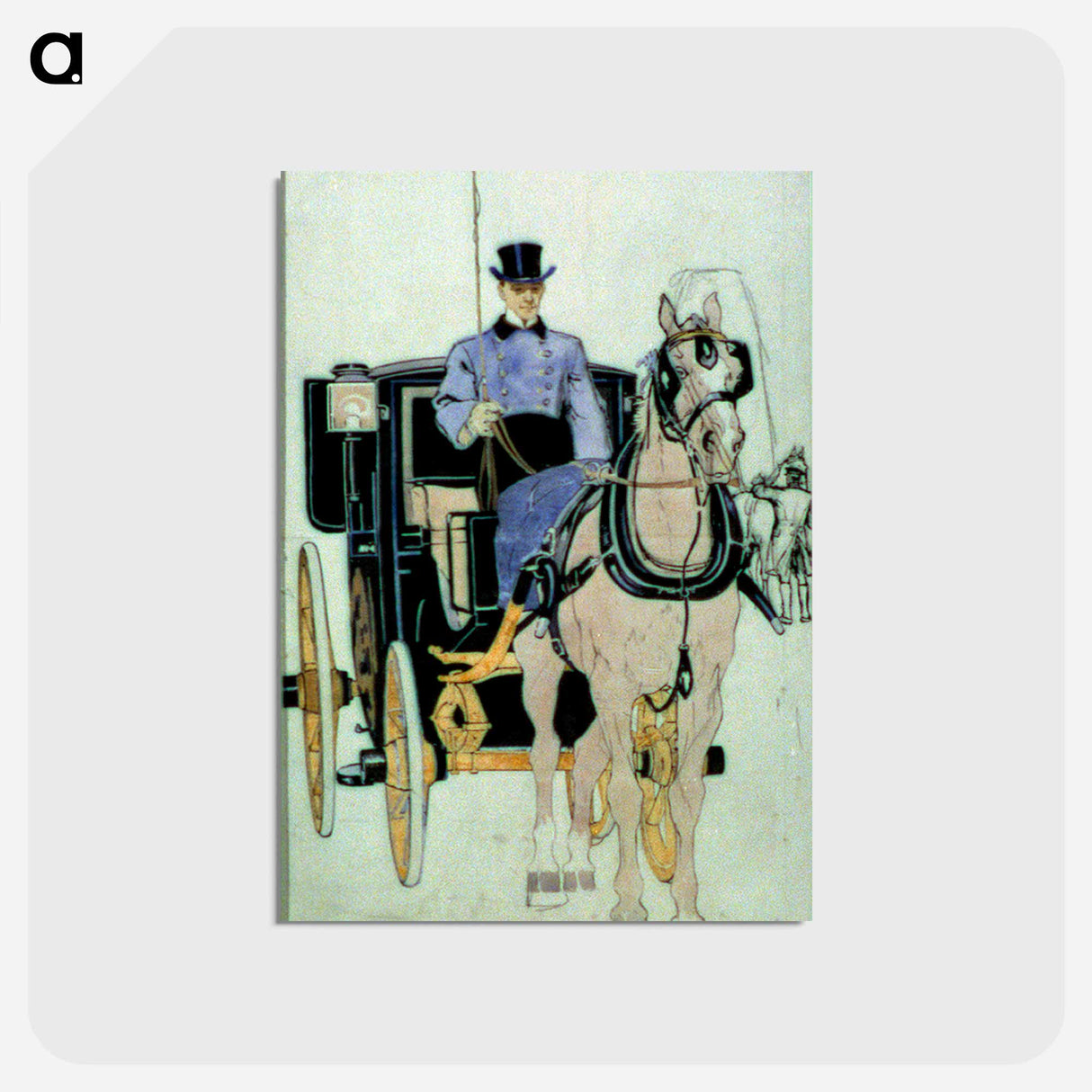 アートポストカード-Driver with horse and carriage - エドワード ペンフィールド Postcard.