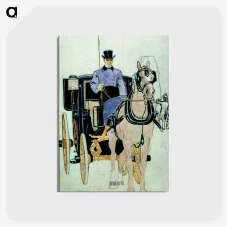 アートポストカード-Driver with horse and carriage - エドワード ペンフィールド Postcard.