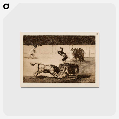 アートポストカード-Marticho’s other folly in the ring at saragossa - フランシスコ デ ゴヤ Postcard.