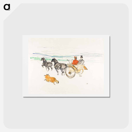 アートポストカード-Double harness - アンリ ド トゥールーズ ロートレック Postcard.