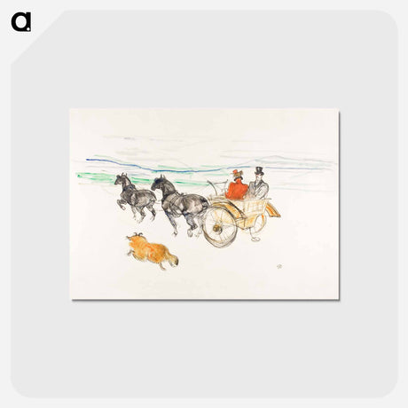 アートポストカード-Double harness - アンリ ド トゥールーズ ロートレック Postcard.